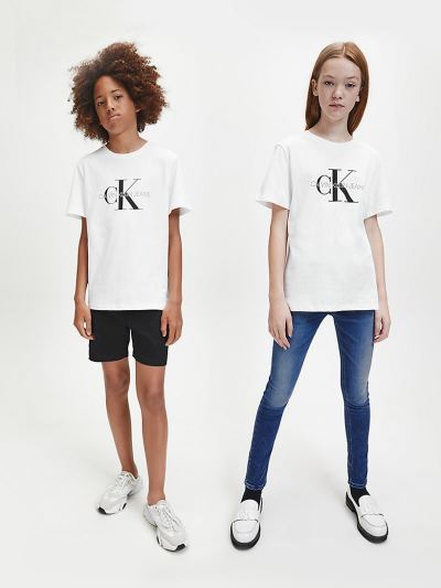 Calvin Klein Ruhák HU343684 | Calvin Klein Organic Cotton Logo Fiu Póló Világos Fehér